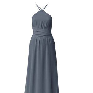 New Amsale Fae Dress in Blue Steel, Size Small, Originally $190